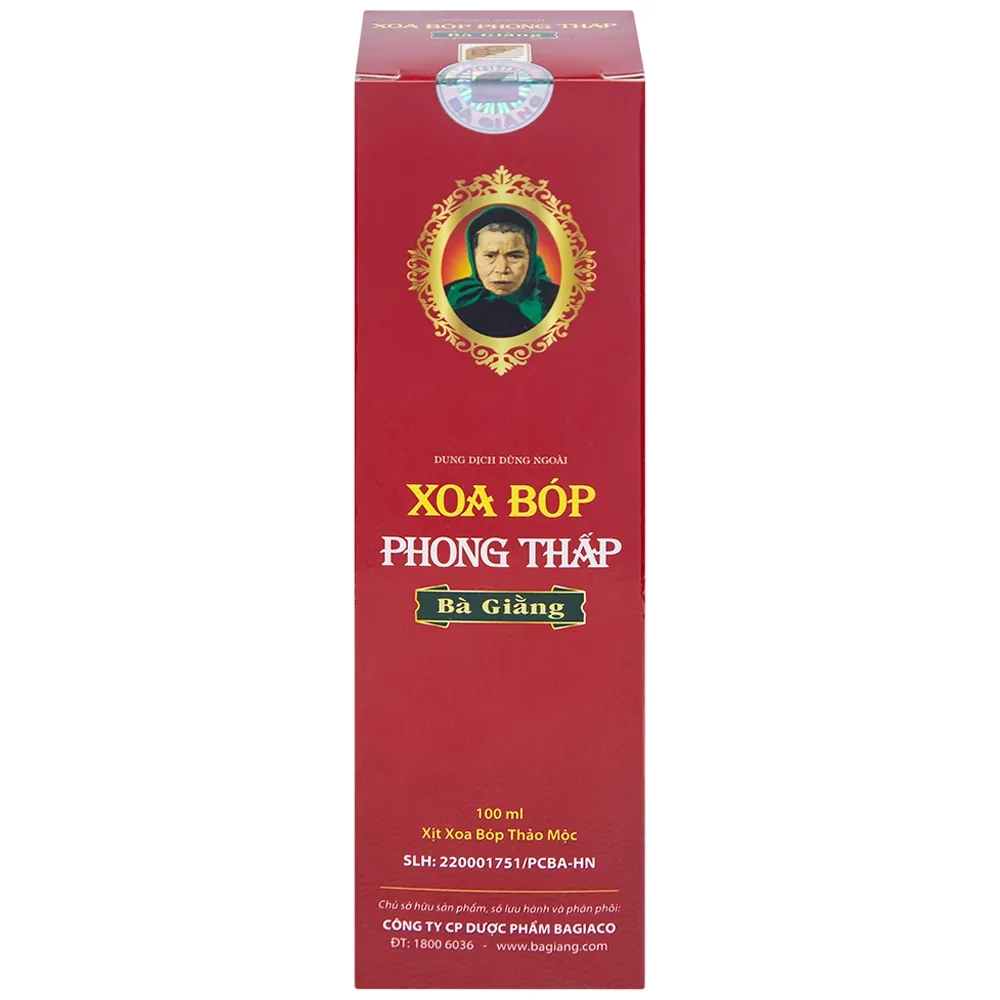 Hình ảnh Xịt xoa bóp phong thấp Bà Giằng 100ml giảm triệu chứng phong thấp, đau gân cơ khớp