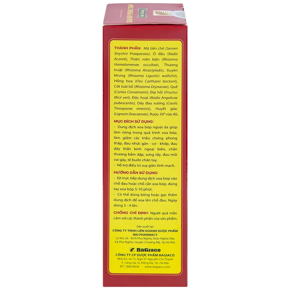 Hình ảnh Xịt xoa bóp phong thấp Bà Giằng 100ml giảm triệu chứng phong thấp, đau gân cơ khớp