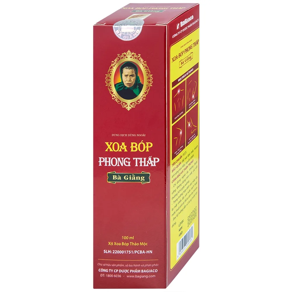 Hình ảnh Xịt xoa bóp phong thấp Bà Giằng 100ml giảm triệu chứng phong thấp, đau gân cơ khớp